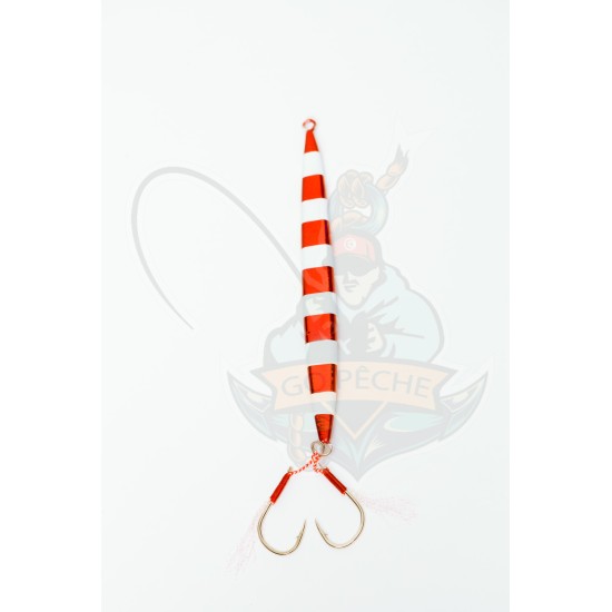 Leurre jigging verticale rouge 200/250 gr